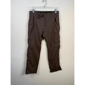 prAna Stretch Zion Cargo Pants Mens 30x30 Belted Brown Hiking Cargo Gorpcore